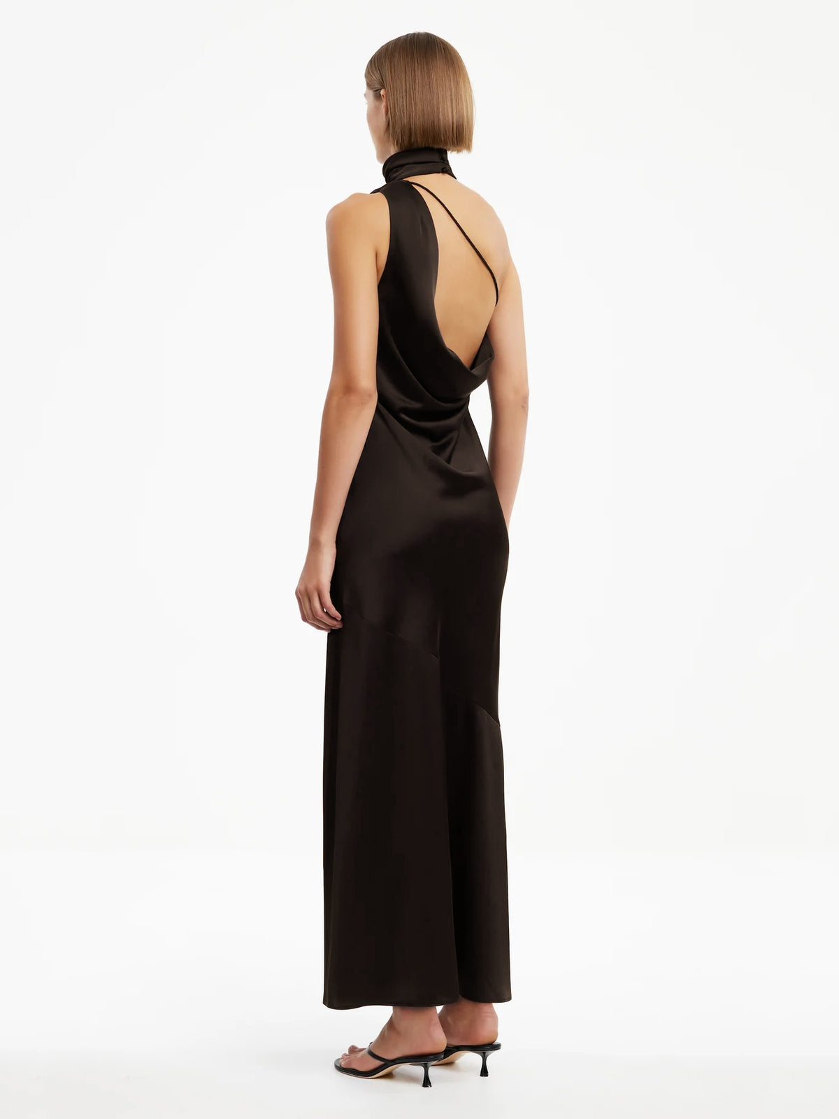Neckholder - Kleid in Espresso