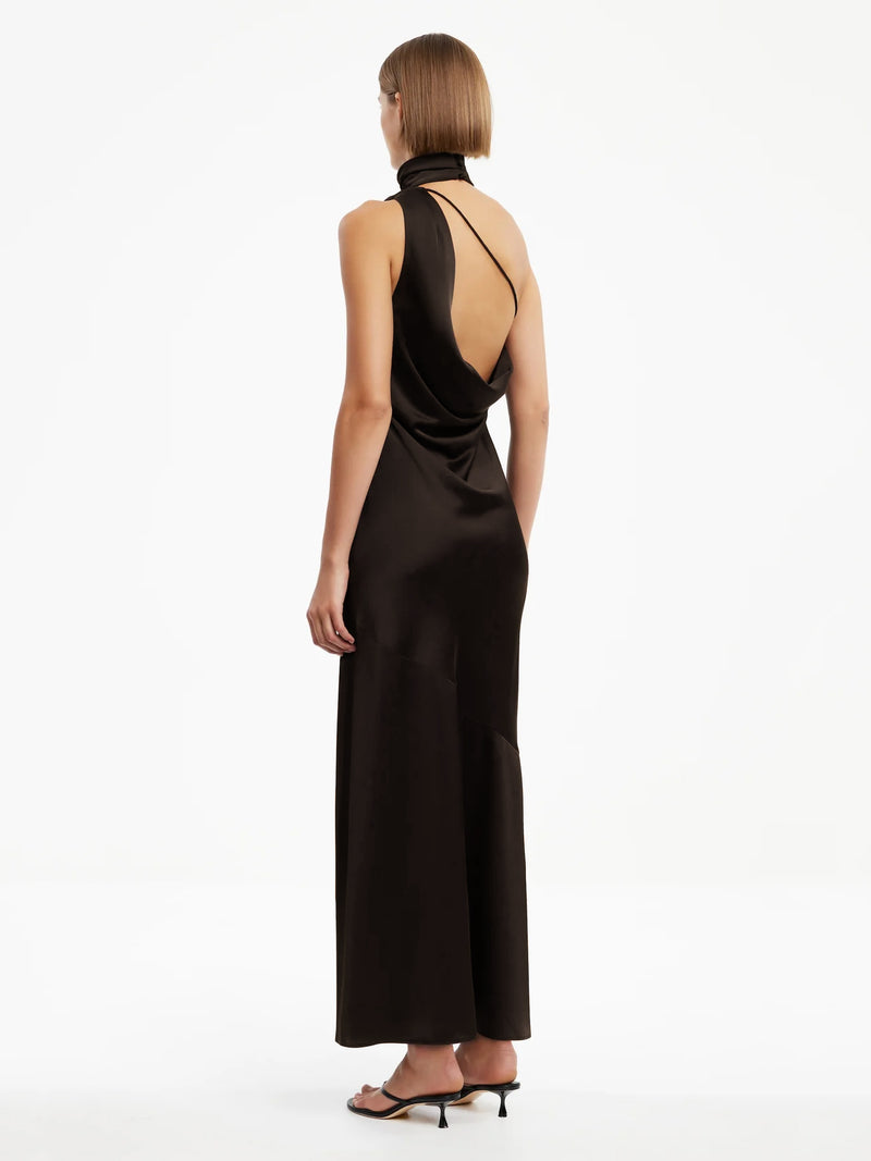 Neckholder - Kleid in Espresso