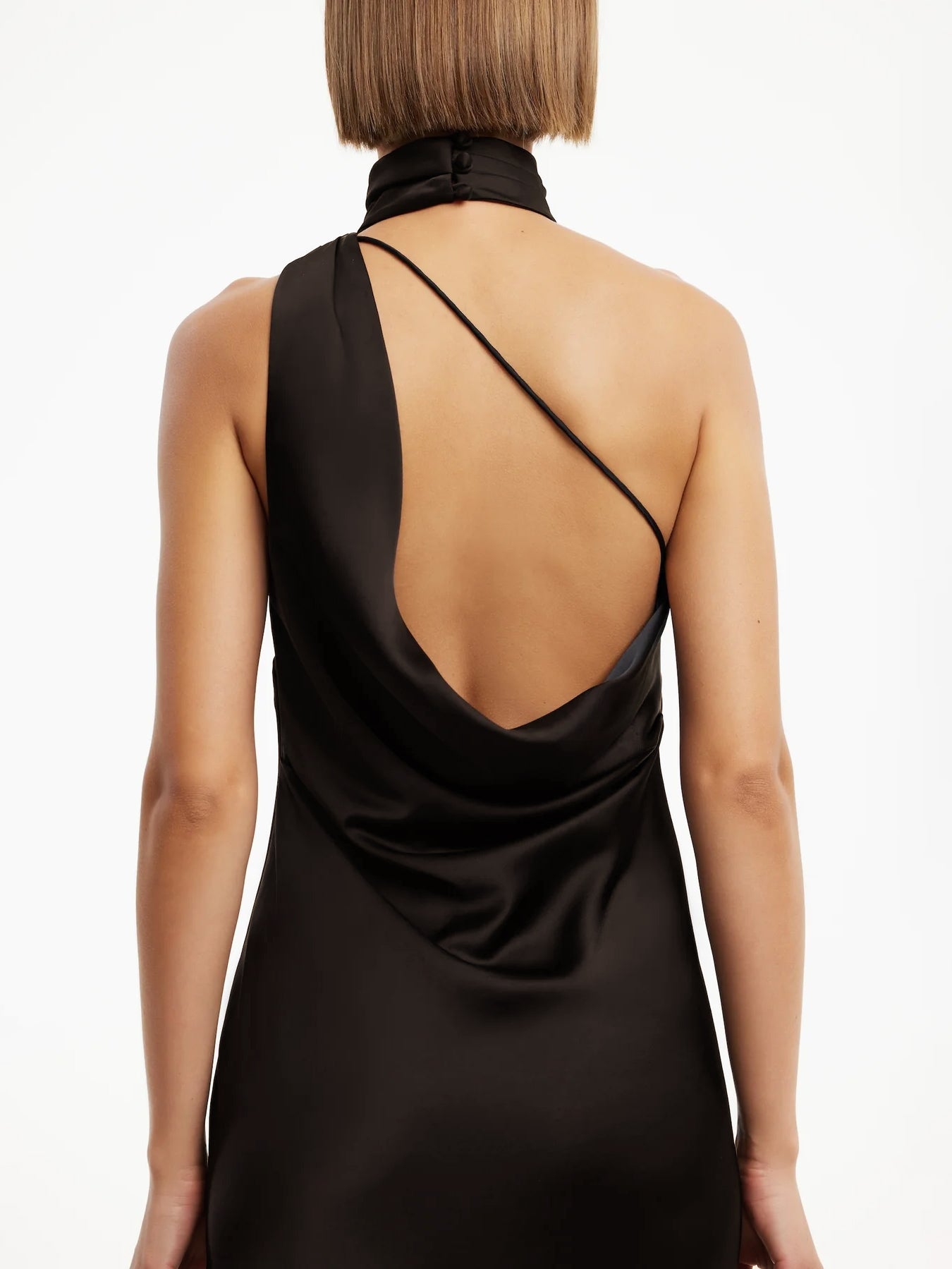 Neckholder - Kleid in Espresso