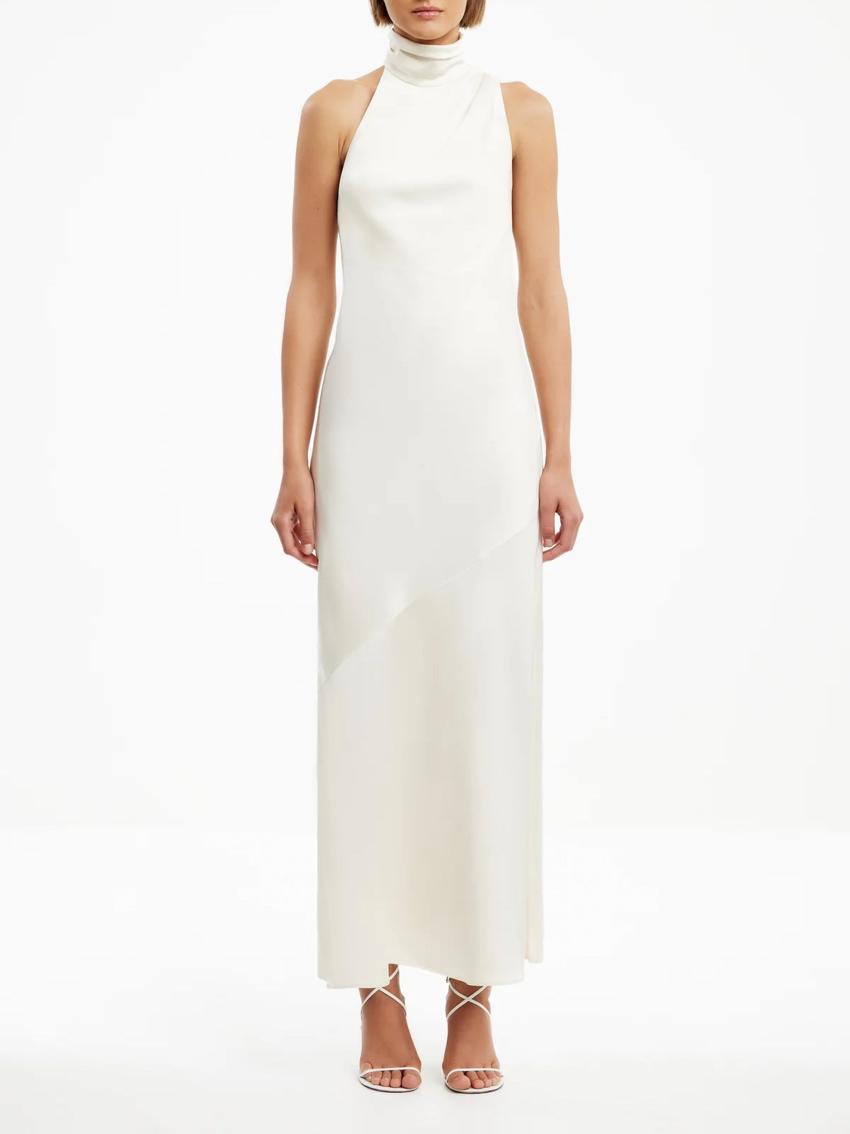 Neckholder - Kleid in Ecru