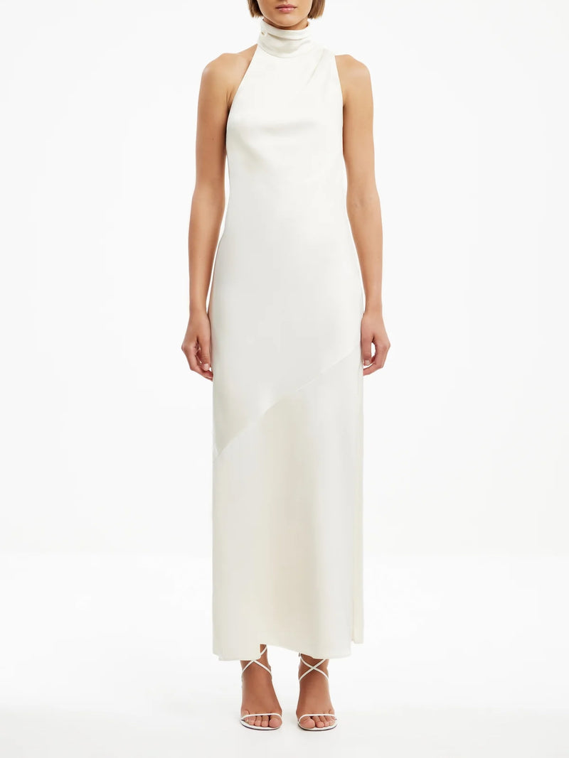 Neckholder - Kleid in Ecru