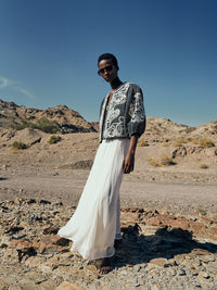 Besticktes Cropped-Jacket