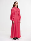 Maxi Leinenkleid in Berry Pink
