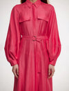Maxi Leinenkleid in Berry Pink