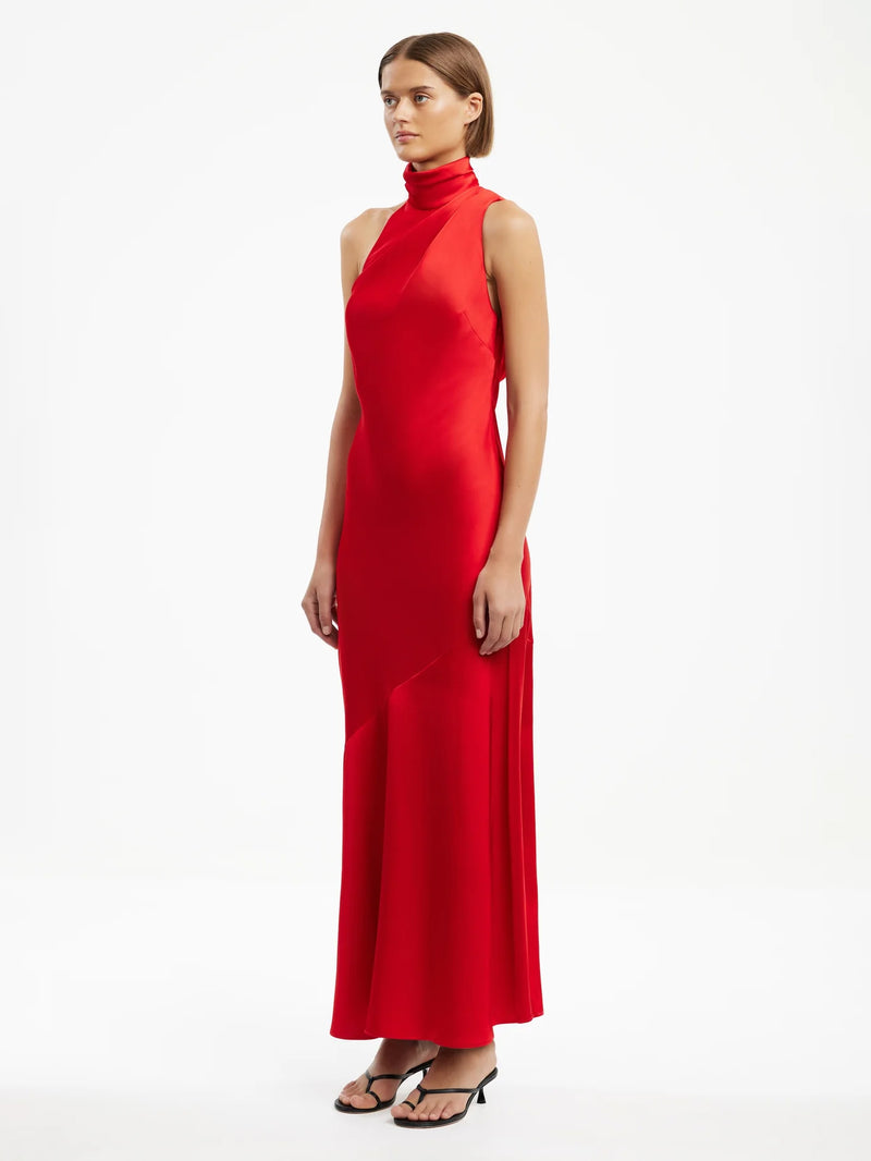 Neckholder - Kleid in Cherry