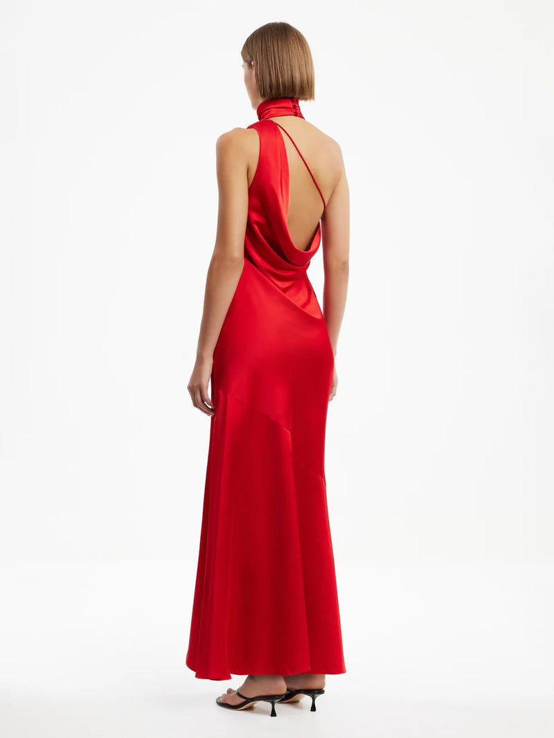 Neckholder - Kleid in Cherry