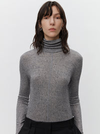 Rollkragen Pullover in grau - Tempel Hamburg