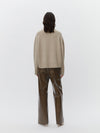 Polished Leather Pants in Olive Brown - Tempel Hamburg