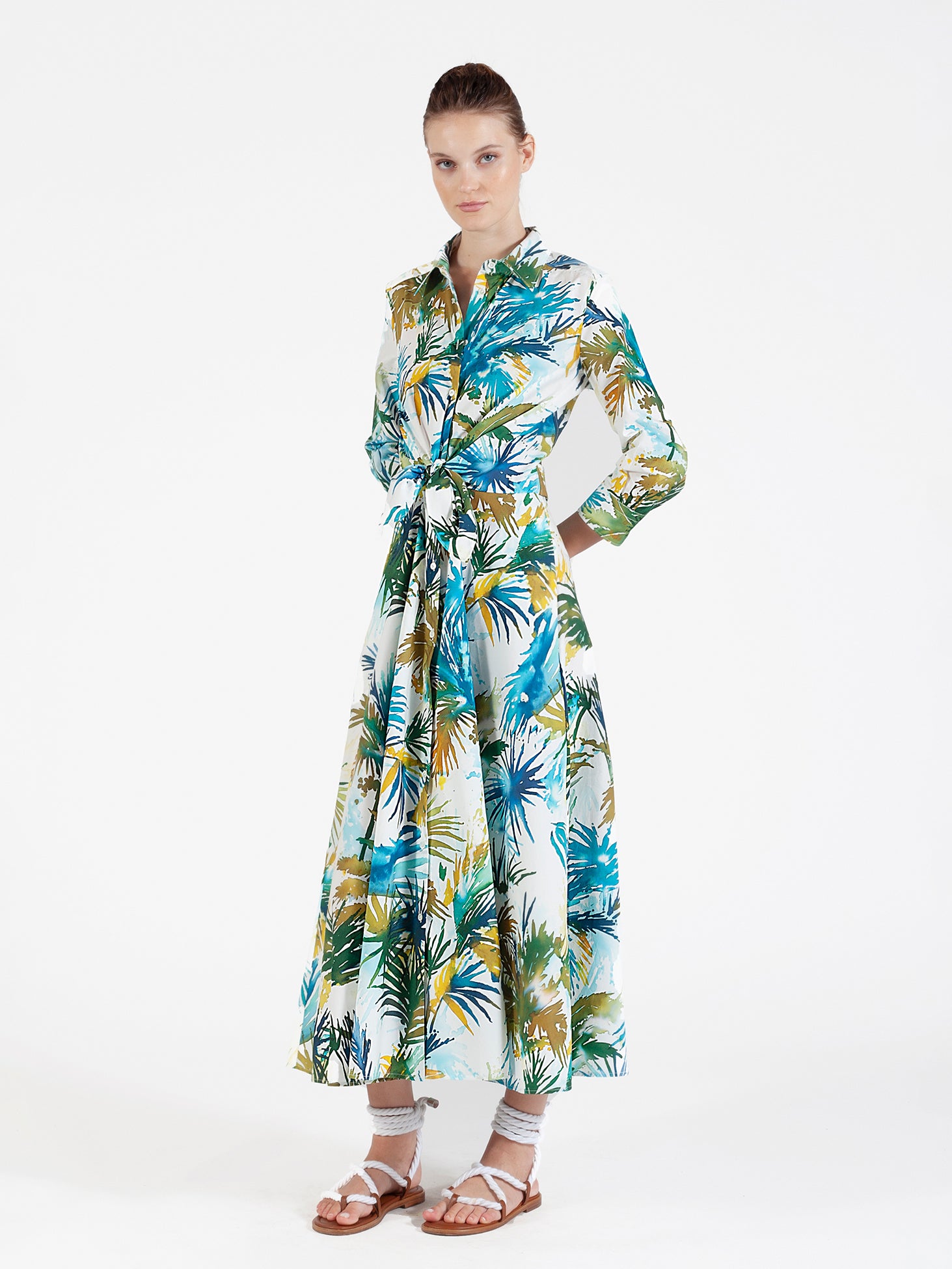 Kleid mit Palmenblättern in Aquarell - Tempel Hamburg