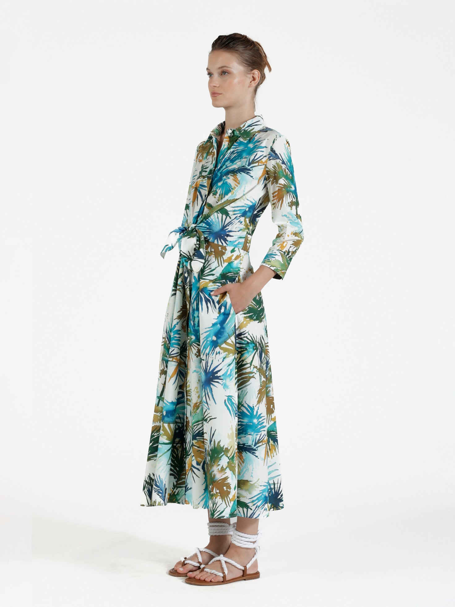 Kleid mit Palmenblättern in Aquarell - Tempel Hamburg