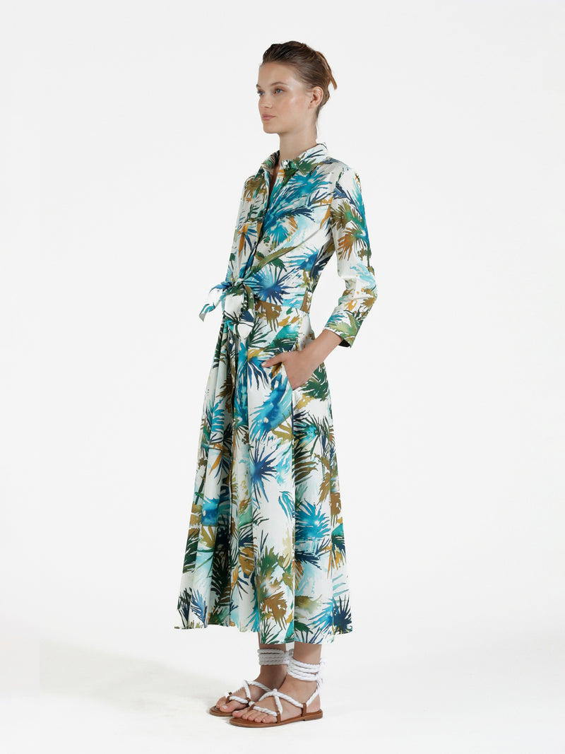Kleid mit Palmenblättern in Aquarell - Tempel Hamburg