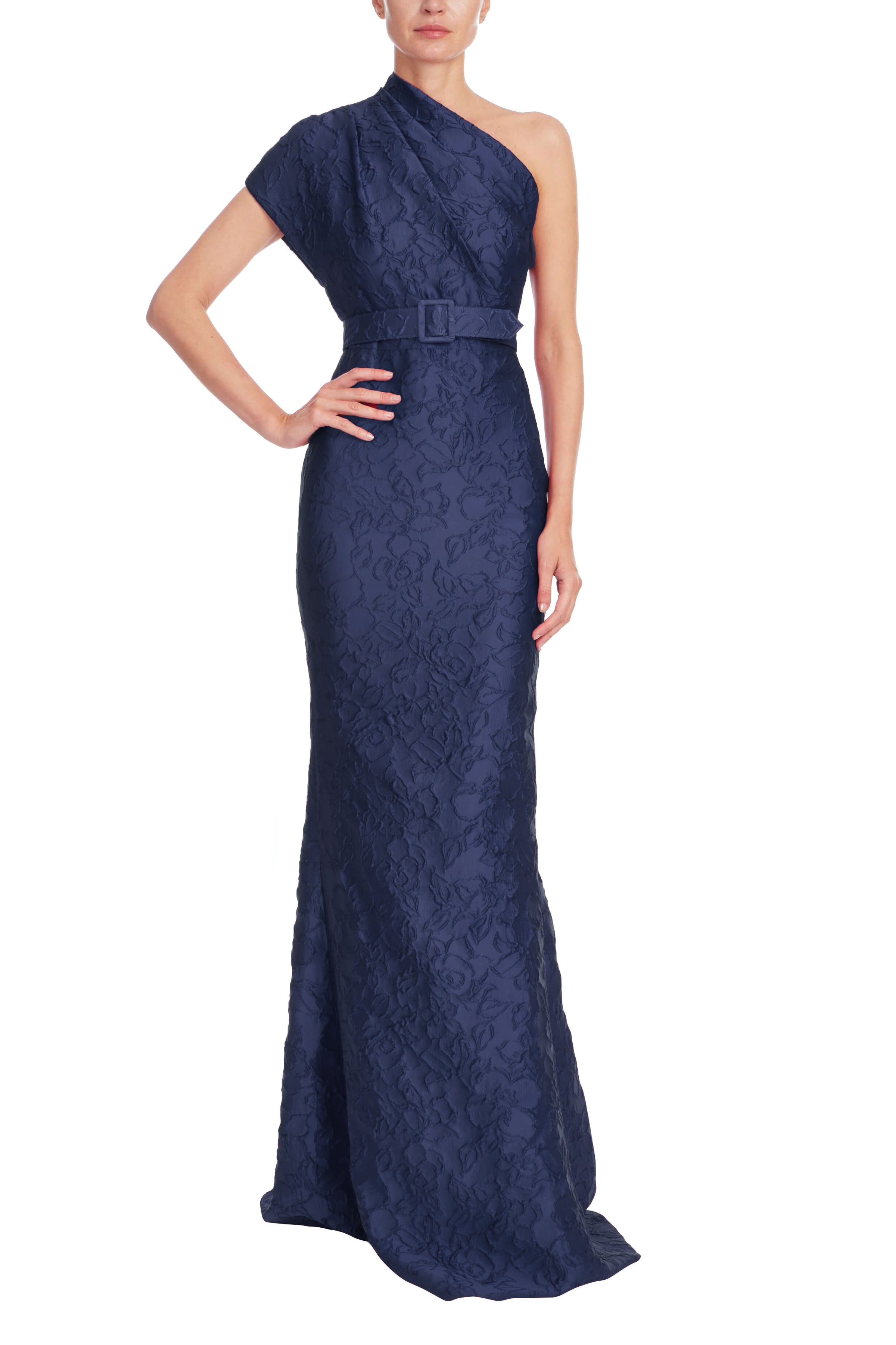 One Shoulder Abendkleid in dunkelblau