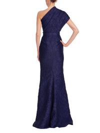 One Shoulder Abendkleid in dunkelblau