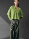 Cropped Pullover in Lime - Tempel Hamburg