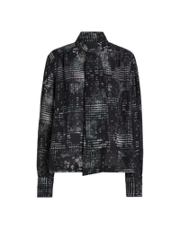 Chiffon-Bluse mit Hahnentritt - Print
