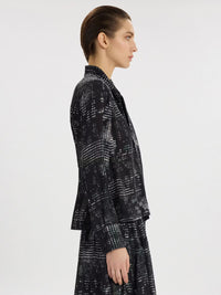 Chiffon-Bluse mit Hahnentritt - Print