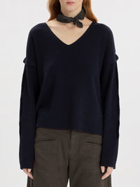 Cut-Out V-Ausschnitt-Pullover