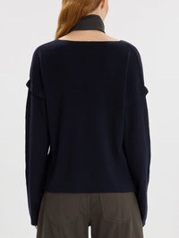 Cut-Out V-Ausschnitt-Pullover