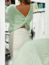 Pullover mit Knotendetail in Mint - Tempel Hamburg