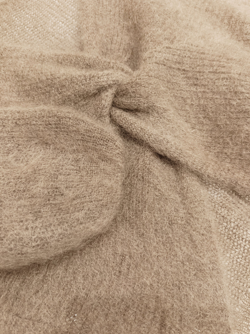 Pullover mit Knotendetail in Mokka Mousse - Tempel Hamburg