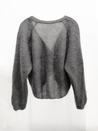 Pullover mit Knotendetail in Graphit - Tempel Hamburg