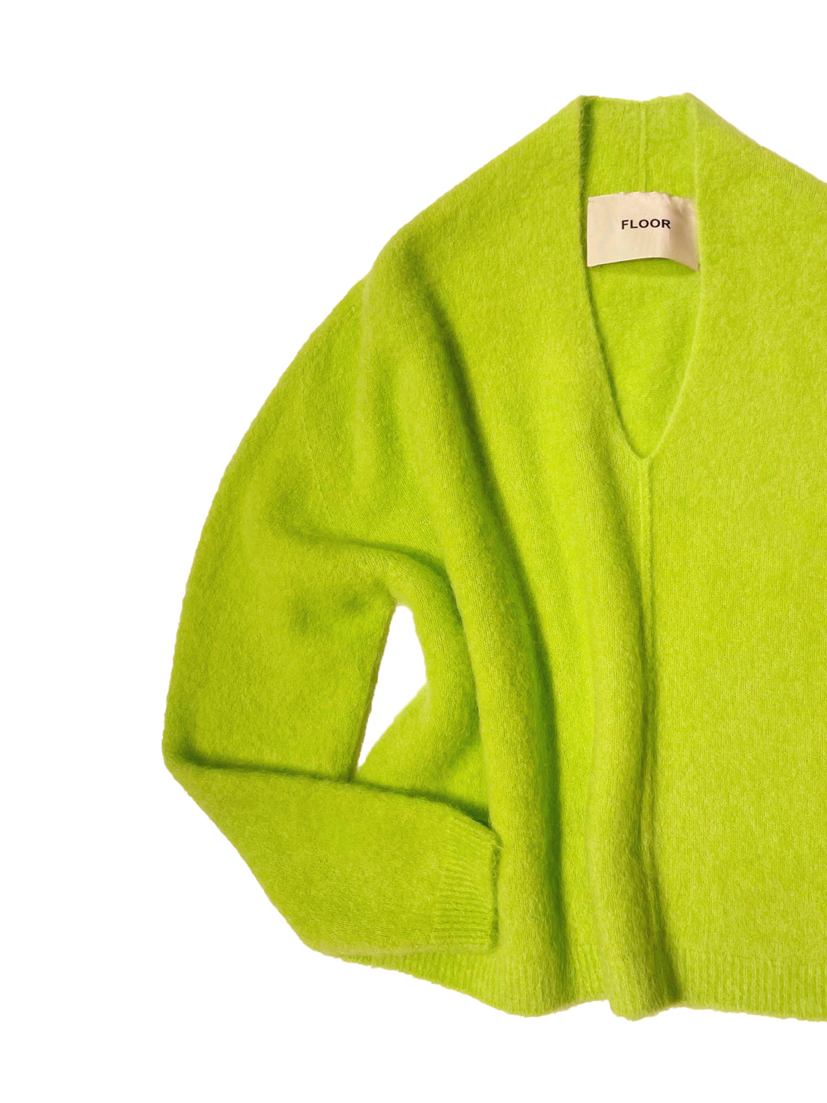 Cropped Pullover in Lime - Tempel Hamburg