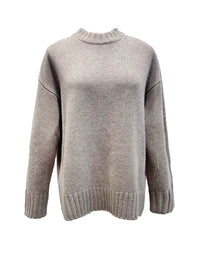 Weiter Pullover in greige melange - Tempel Hamburg