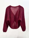 Pullover mit Knotendetail in Bordeaux - Tempel Hamburg