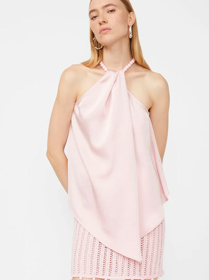 Neckholder-Top mit Perlenverschluss - Tempel Hamburg