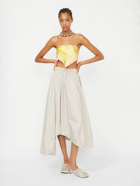 Baumwollpopelin Rock in Vita-Taupe - Tempel Hamburg