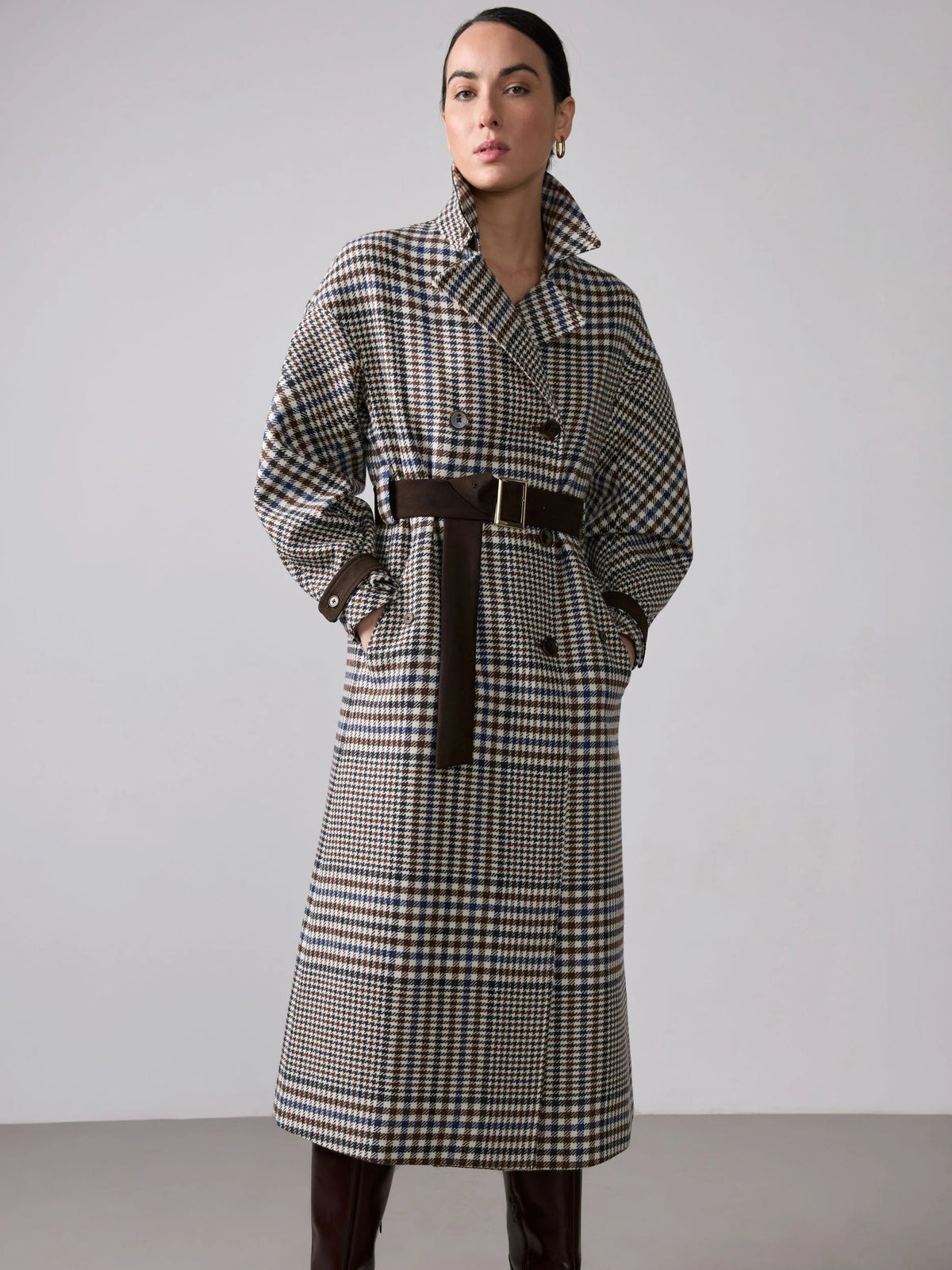 Karierter Woll-Trench