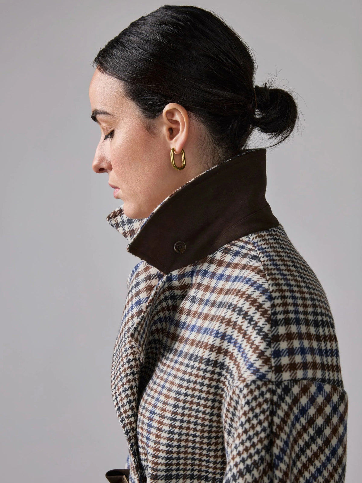 Karierter Woll-Trench