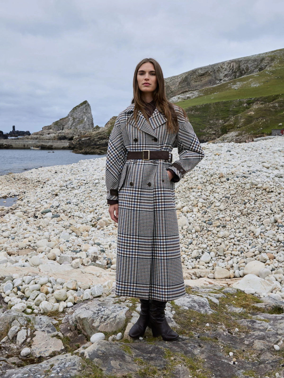 Karierter Woll-Trench