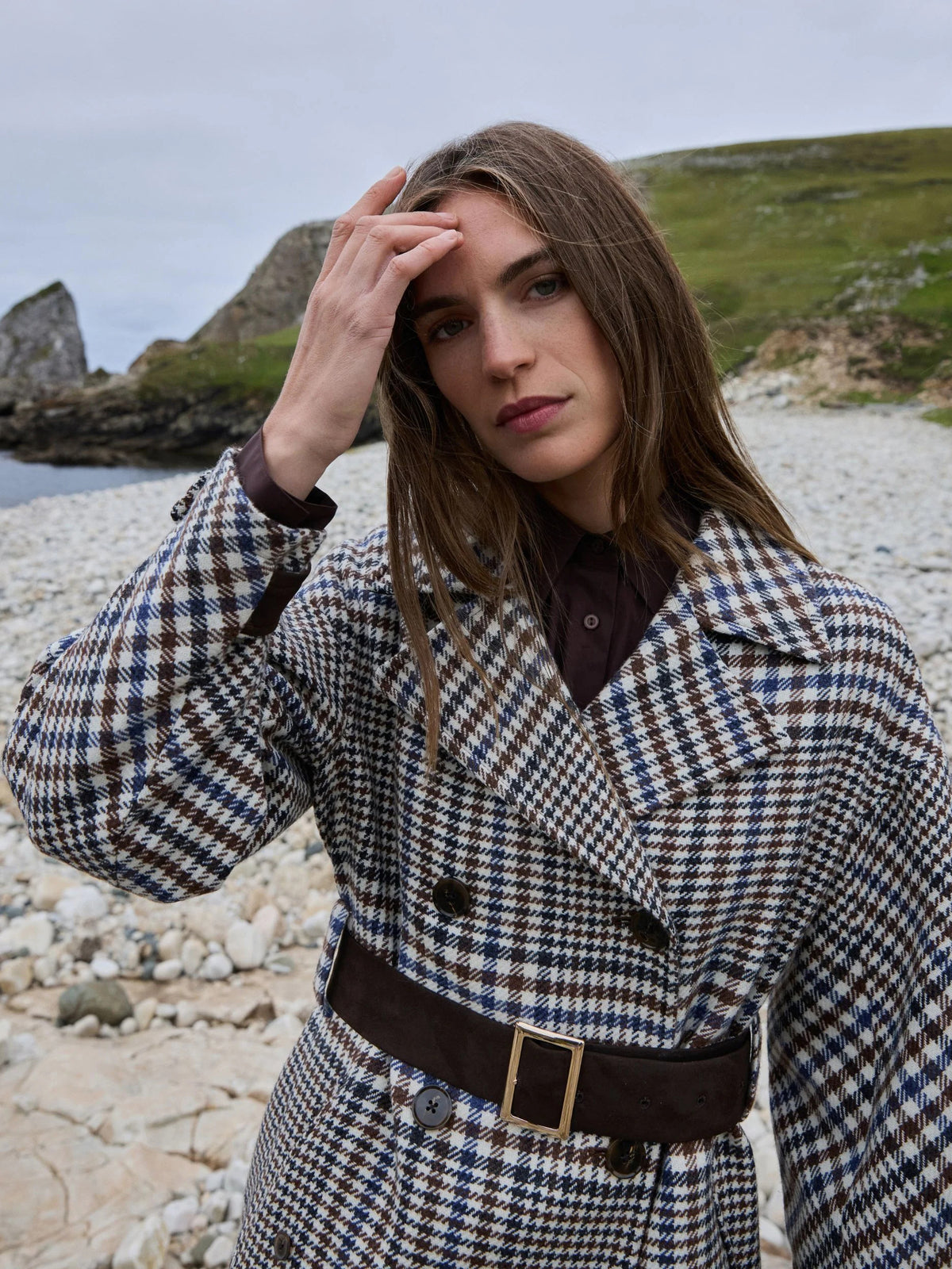 Karierter Woll-Trench