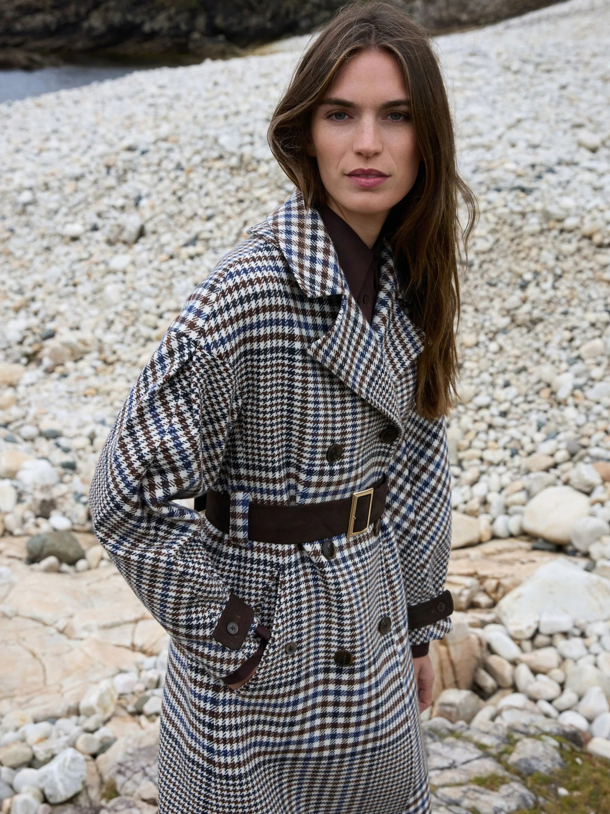 Karierter Woll-Trench