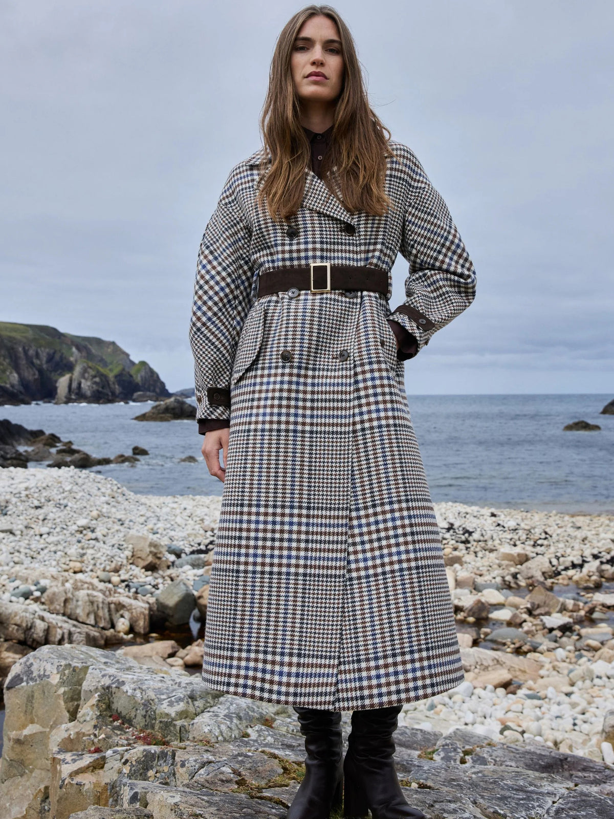 Karierter Woll-Trench