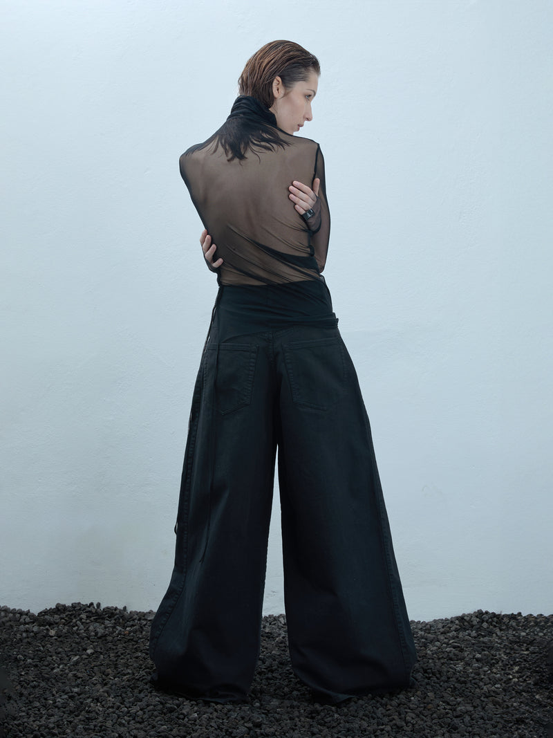 Wide-Leg-Pant in schwarz - Tempel Hamburg