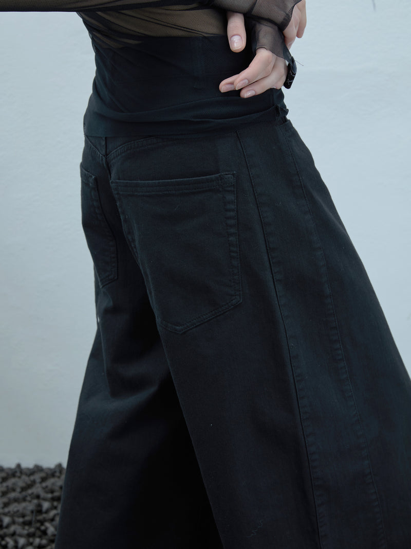 Wide-Leg-Pant in schwarz - Tempel Hamburg