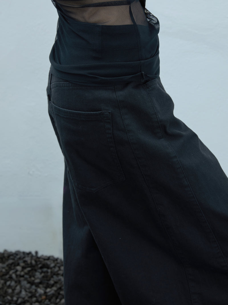 Wide-Leg-Pant in schwarz - Tempel Hamburg
