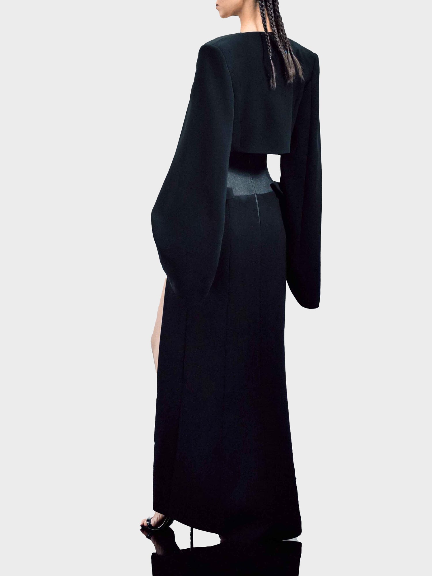 Maxirock mit strukturiertem Taille mit hohem Schlitz - Tempel Hamburg