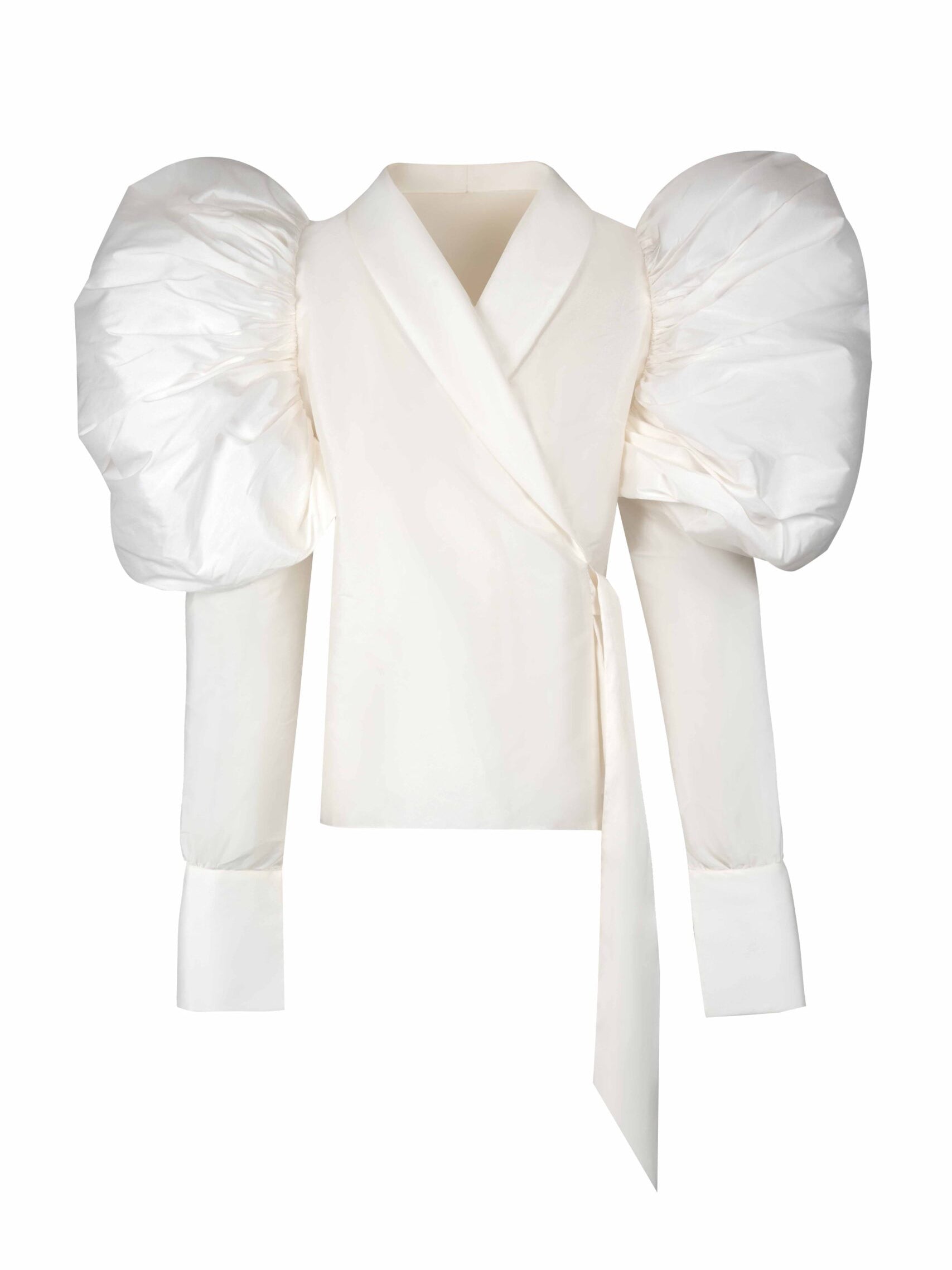 Taft-Bluse mit dramatisch gebauschten Ärmeln - Tempel Hamburg