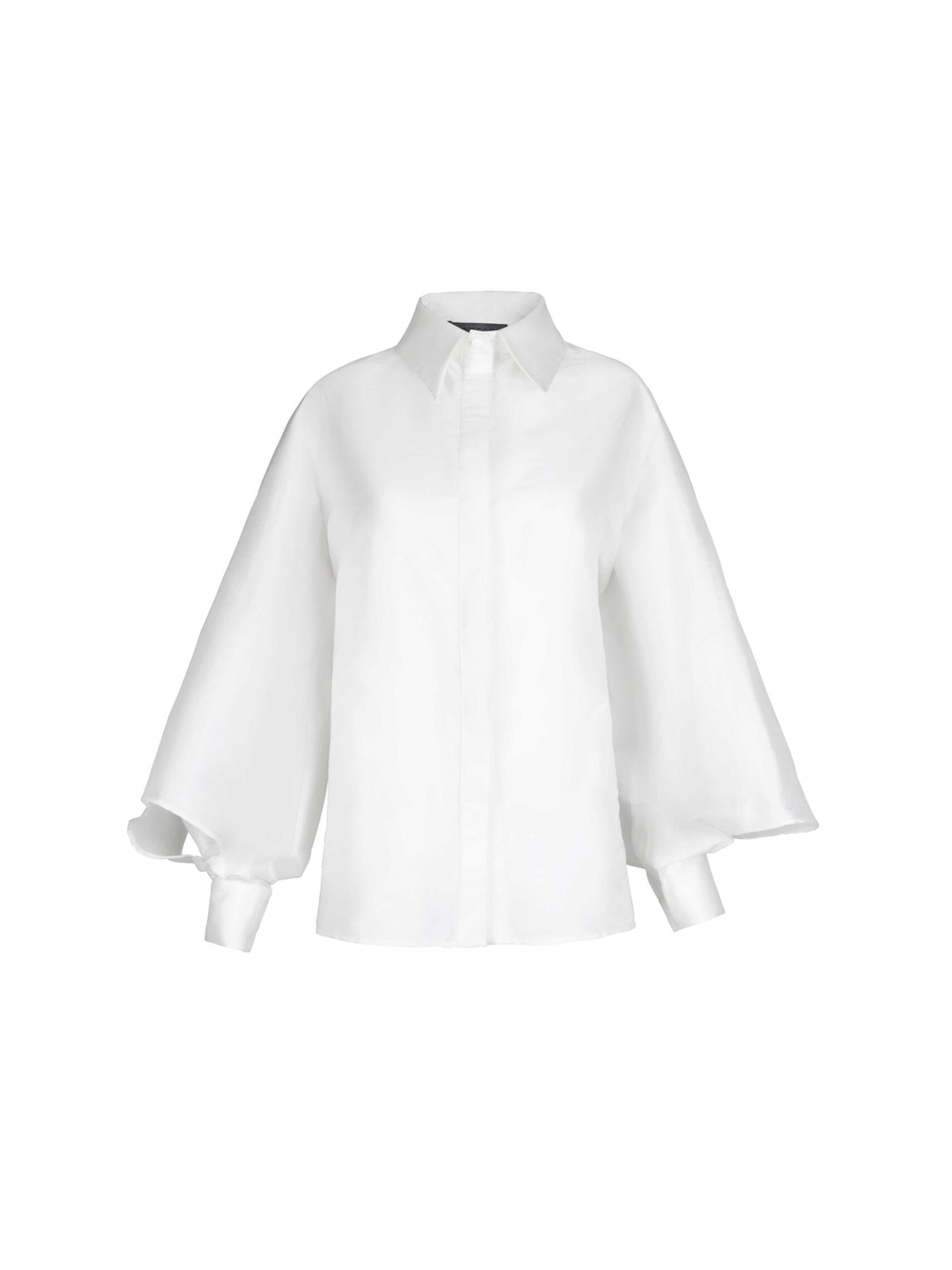 Taft-Bluse mit ausgestelltem Ärmel in crene - Tempel Hamburg