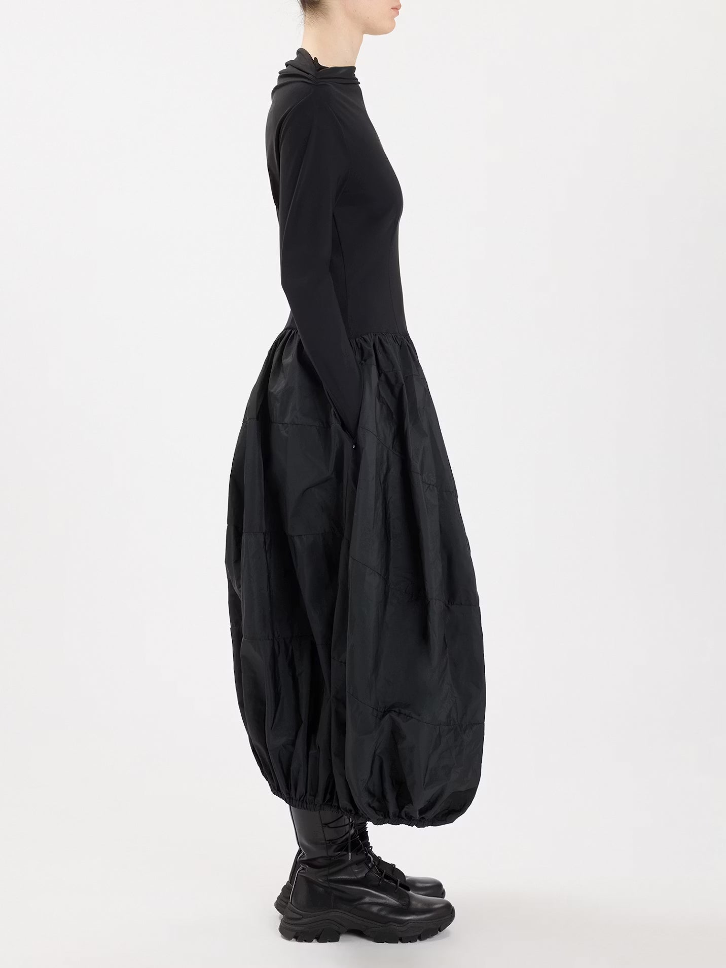 Grid Kleid mit Ballonrock