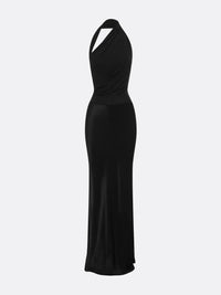 Neckholder Maxikleid in schwarz - Tempel Hamburg