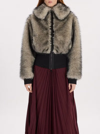Fluffy-Fake-Fur Jacke