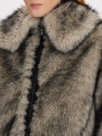 Fluffy-Fake-Fur Jacke