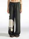 Leinenhose mit Blumenaquarell
