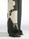Leinenhose mit Blumenaquarell