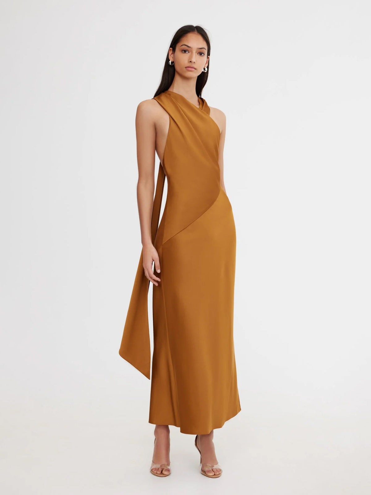 Rückenfreies Slip Dress in caramel - Tempel Hamburg