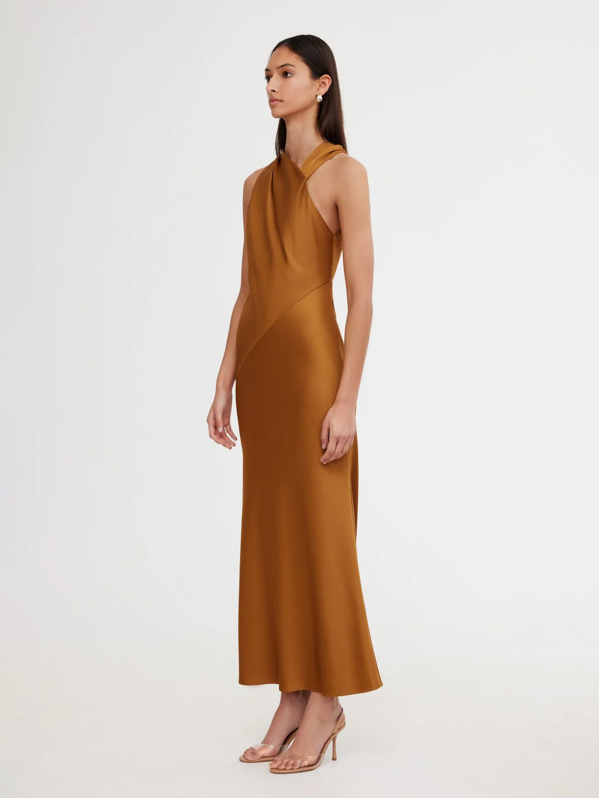 Rückenfreies Slip Dress in caramel - Tempel Hamburg